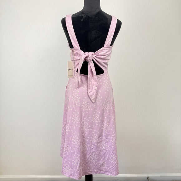 Pact Lilac Floral Tie Back Cutout Sundress Large Cottage Garden Spring Summer - Picture 4 of 10